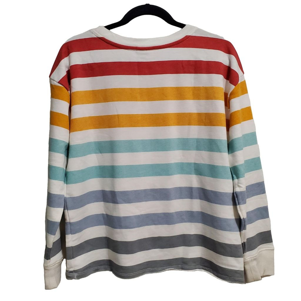 Women's Doe. Striped Sweatshirt Size M Multi-color - Picture 2 of 6